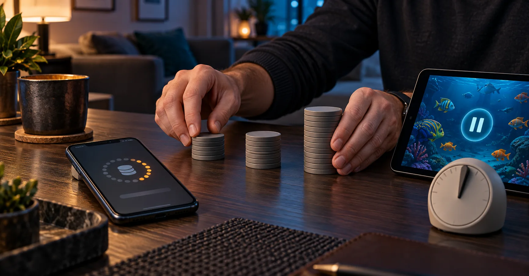 Player checking a Fishing Game balance and mobile connection before starting a session