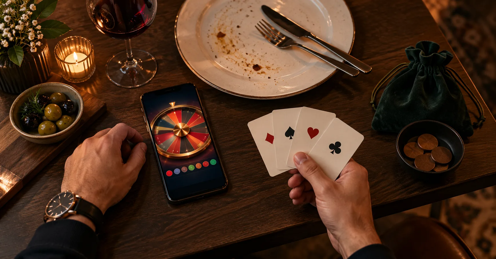 Illustration for Beyond crazy time history: Choosing Between a Live Show and Cards After Dinner